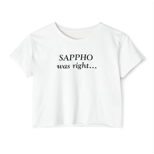 "Sappho Was Right..." Crop Tee